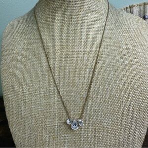 Eliot Danori Necklace CZ Triple Teardrop Gold Plated 18 Inch